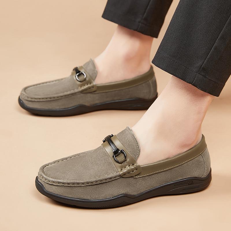 Fashion Slipon Walking Shoes Leisure Male Dress Moccasins 2025 New Men Leather Loafers Luxury Casual Shoes Men's Comfy All-match Flats