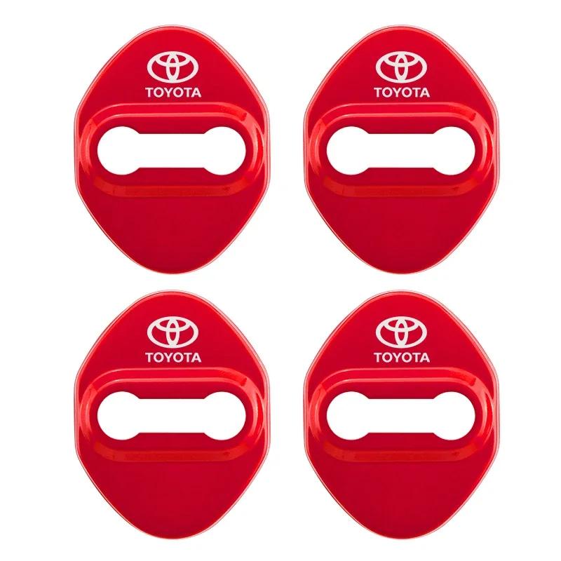 WTRK1 4pcs Car Stickers Car Door Lock Cover Auto Emblems Case For Toyota TRD Camry Corolla Rav4 Yaris Prius