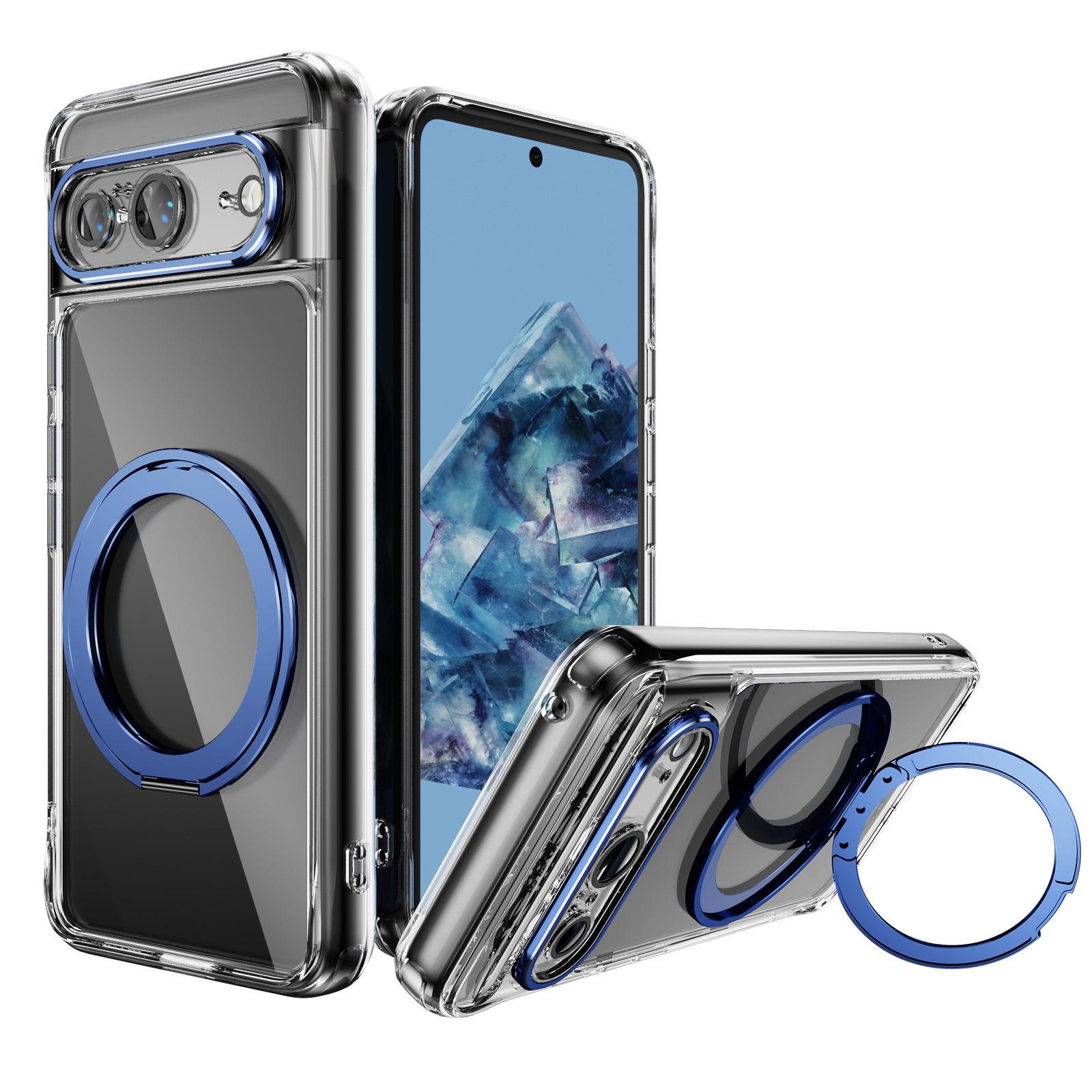 

Magnetic Bracket Phone Case for Car Wireless Charging, for A Light Luxury and High-end Feel, Alek Transparent Phone Case Pixel 8