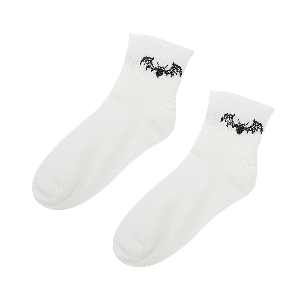 Чоловічі бавовняні шкарпетки з мультяшним кажаном - Весна/Літо, Короткі до середини ікри, Вологовідвідні, Жакардовий дизайн, Стиль інтернет-знаменитості.