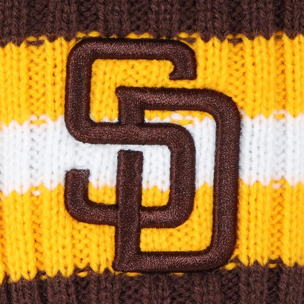'47brand '47BRAND MLB Pom-Pom Knit Hat, Cuff Knit, SD Brown, Free Size, 47A-CFKN-B-BERNG21ACE-BW