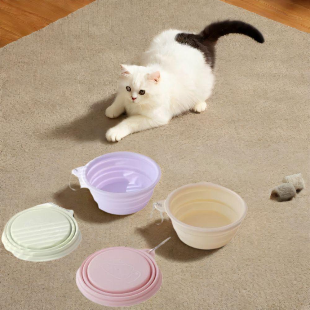 TPE Portable Pet Bowl 350ml Puppy Feeding Bowl Dog Bowls Macaron Pet Bowl  Pet Feeding