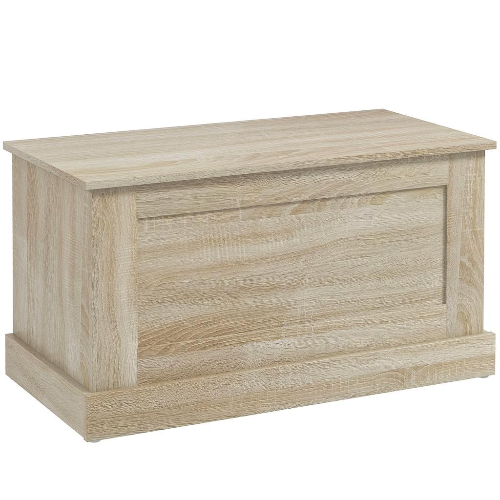 Storage Chest Toy Box With Safety Hinge For Living Room Wooden 80 X 40 X 45 Cm Natural Wood