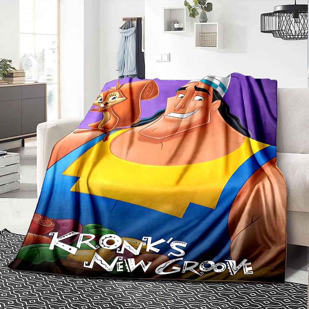 Kronk'S New Groove Character Flannel Blanket Super Soft Warm Cozy Blanket for Sofa Bed Office Travel All‑Season Home Decor Gift
