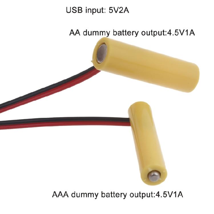 1 In 2 USB Power Supply 4.5V LR03+LR06 Battery Eliminators Switches for LED Light