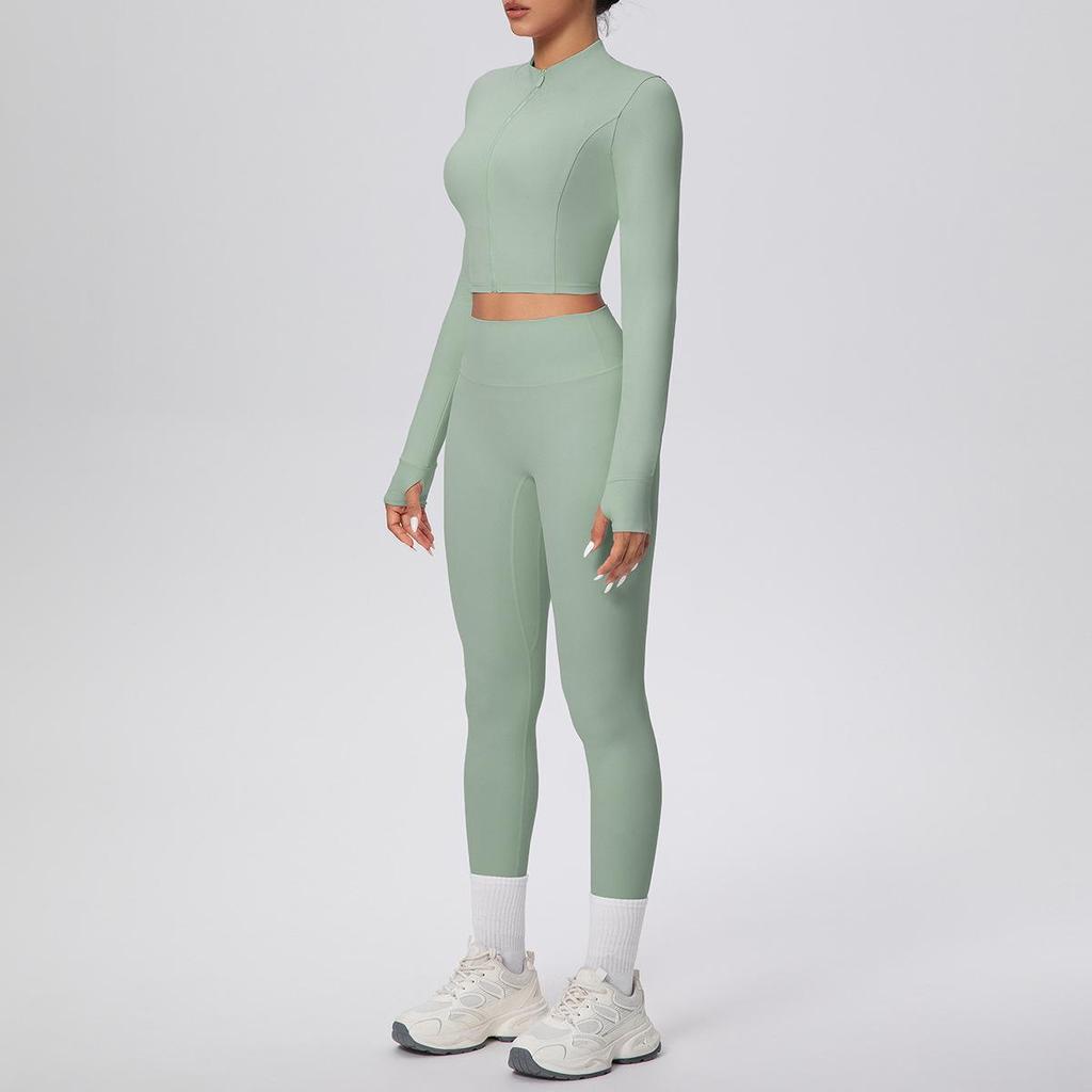 Damen Wolkenartiges Yoga-Anzug-Set: Crop Top & High-Waist Leggings - Schnelltrocknend, Outdoor Laufen & Fitnessbekleidung Zweiteilig