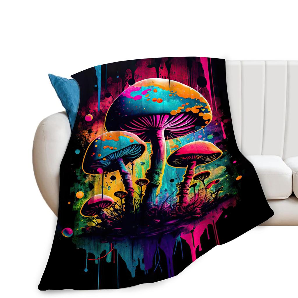 Family Giraffe Hand Drawn Black Background Flannel BlanketCute Animal Sketch Text Print Soft Throw for Bedroom Sofa Casual Home