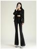Women's High-Waist Fleece Flare Pants – Floor-Length, Loose Fit, Autumn/Winter Fashion