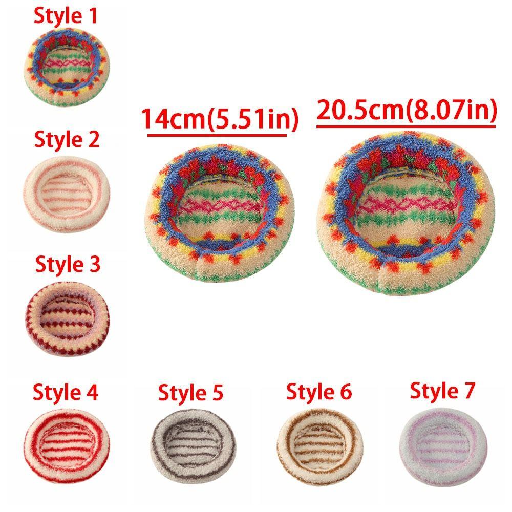 Soft Touch Hamster Round Plush Bed Thickened Fabric Bunny Warm Bed Pad Home Decor