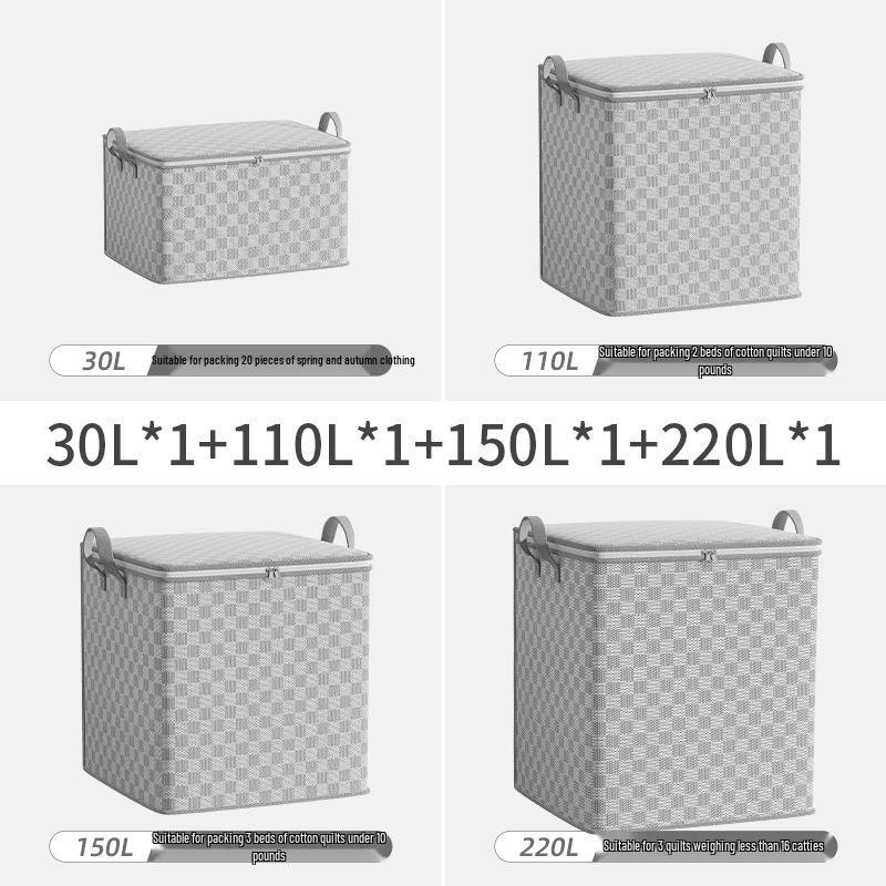 Gray Non-Woven Fabric Clothing Storage Bag - Jumbo Organizer for Bedroom