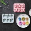 6 Hole Squirrel Oak Cake Silicone Mold Autumn Harvest Festival Baking Pan Nonstick Flexible Mould for Home and Baking Parties