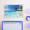 Large Removable Beach Sea 3D Window Decal WALL STICKER Home Decor Exotic Beach View Art Wallpaper