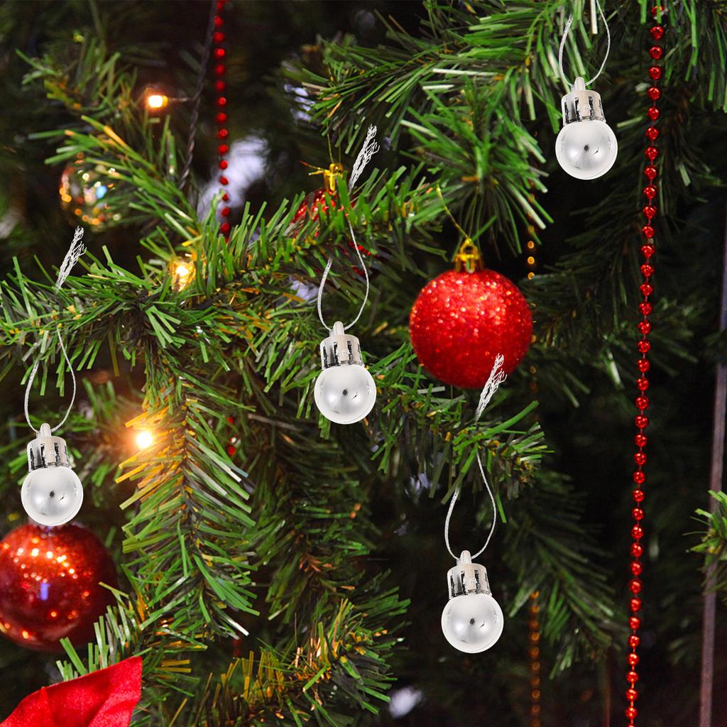 24pcs Miniature Balls Decor Christmas Tree Hanging Pendant Lightweight Festive Nament For Holiday Home Garden Party Decoration