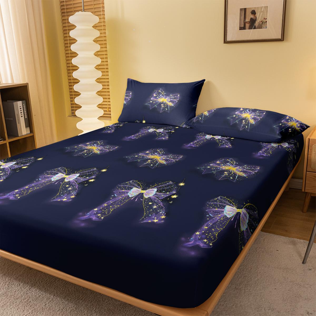 

1 Простыня на резинке матовая с принтом «Простой Современный Звездный Узел-бабочка», Покрывало для кровати с принтом для спальни, Постельное белье(Исключая наволочки) 71x132cm