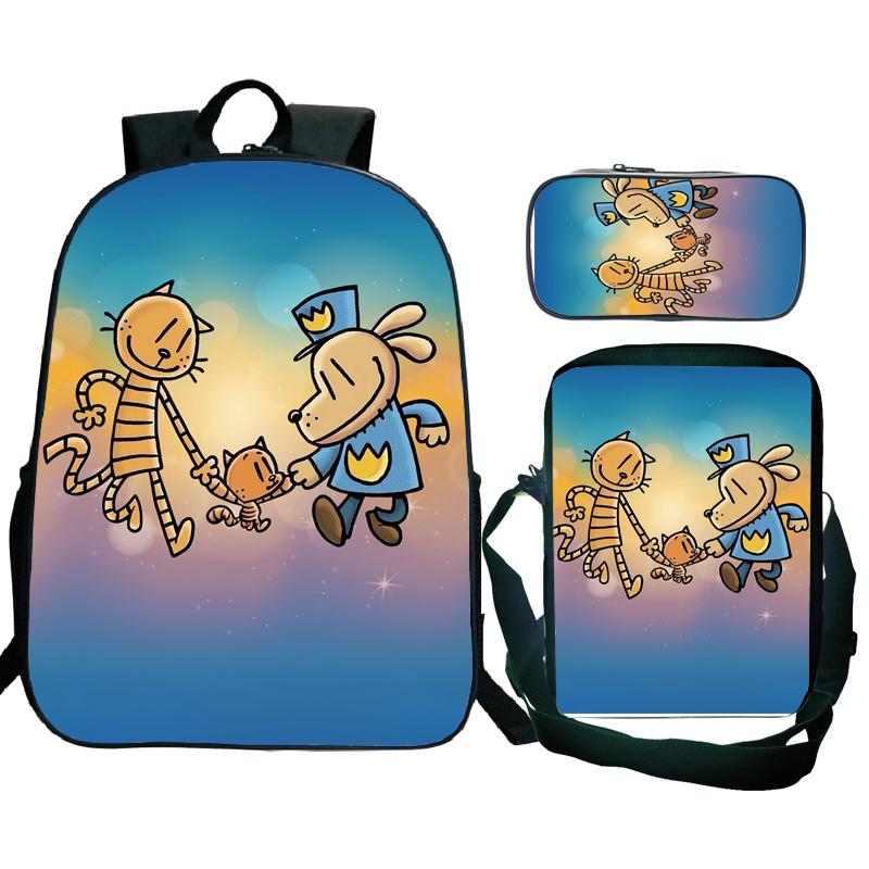 3 Stück Dog Man Rucksack Herren Jugendliche Port Reiserucksack Studenten Schule Umhängetasche Dogman Trend Laptop Rucksack