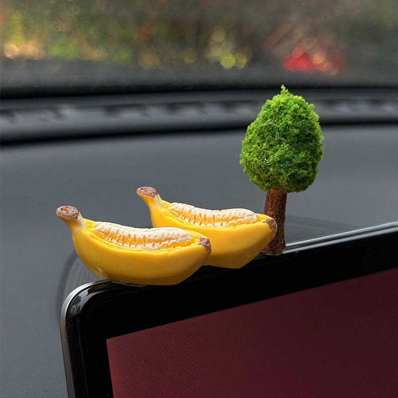 2Pcs/3Pcs/4Pcs Natural Fresh Odorless Large Green Fortune Wishing Tree Car Ornament Auto Interior Console Decor