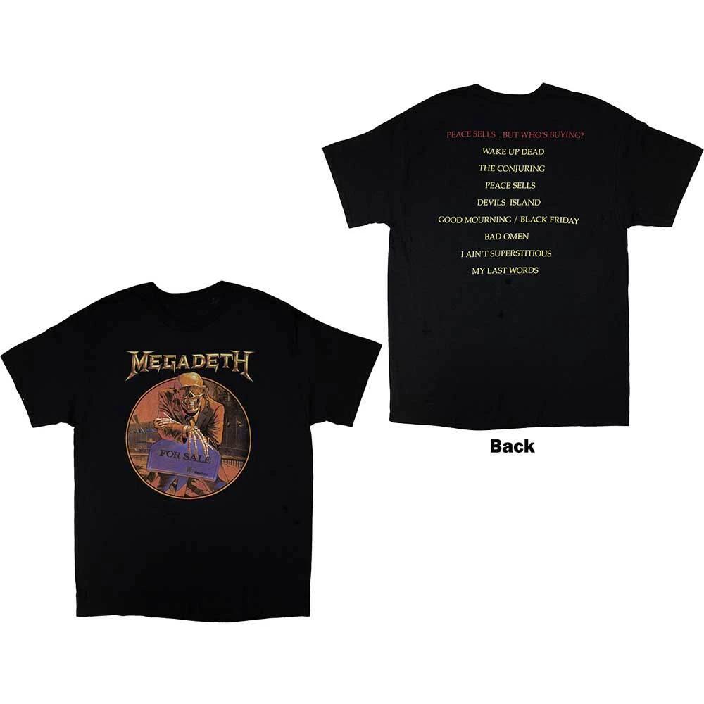 Megadeth Unisex Tee: Peace Sells… Track list (Back Print) - 2X-Large - Black L