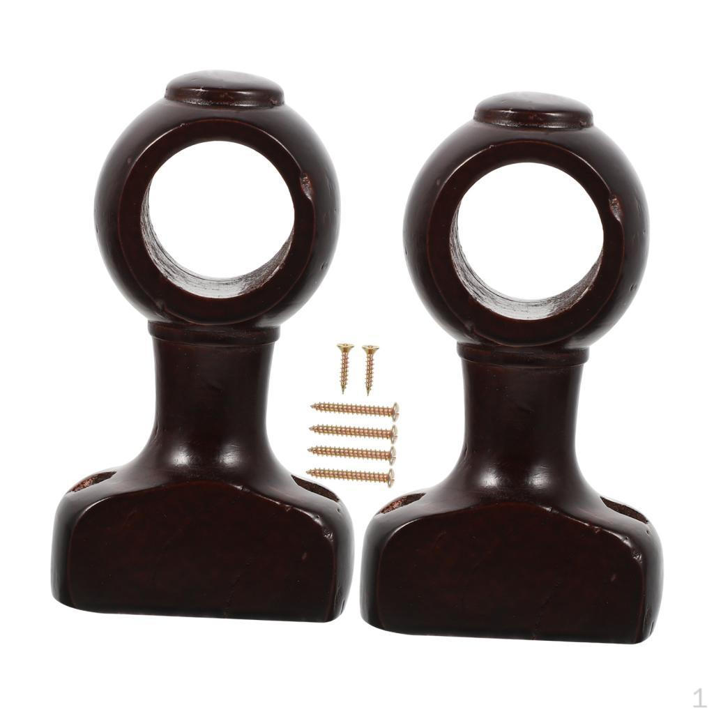 2 Pieces Curtain Rod Bracket Heavy Duty with Random Color Screw Accessory Wall Mount