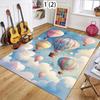 Colorful  Air Balloon Area Rug with Clouds Soft Carpet for Living Room Bedroom Decor Floor Mat Home Decoration  Room Gift