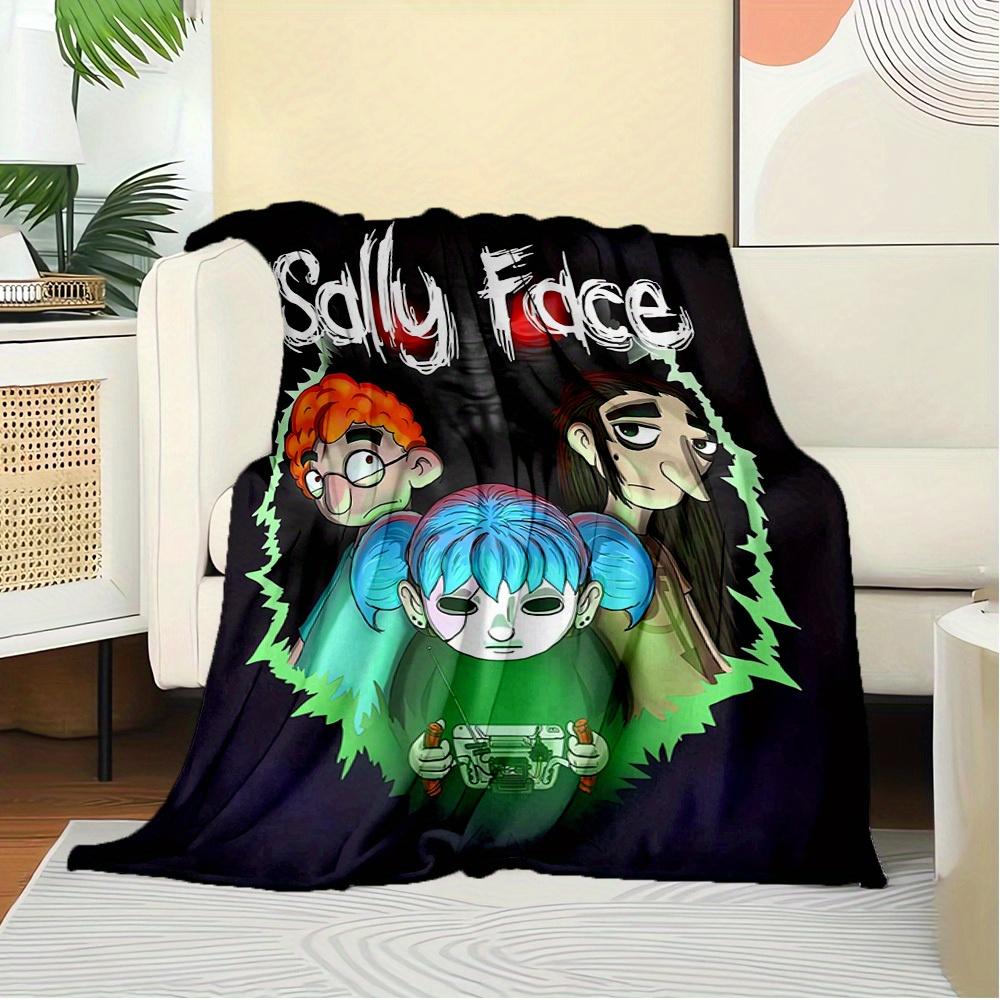 1pc Sally Face,Cartoon ,Horror Theme Flannel Blanket  Lightweight Soft for All Seasons, Ideal for Couch, Office, Bed, Travel, Camping  Throw72
