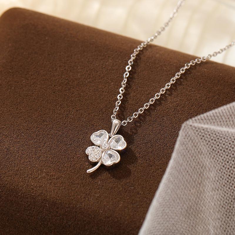 

Ожерелье из серебра 925 пробы Banyan Tree Четырехлистный клевер - Элегантный женский дизайн, Новая модная цепочка для ключицы 925 Silver