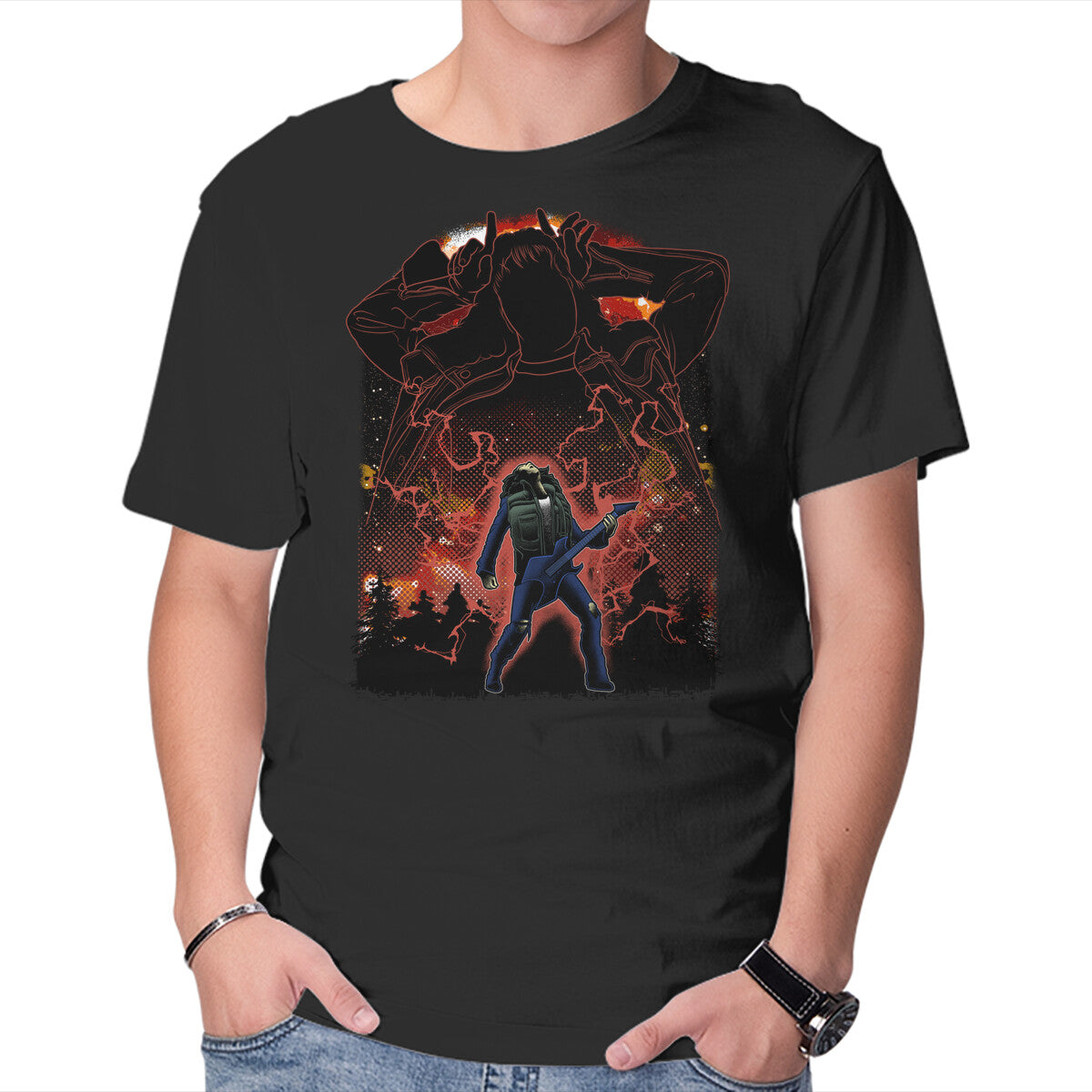 Unisex Crew Neck T-Shirt The Freak Shadow Nebula Graphic Short Sleeve Casual Tee XS