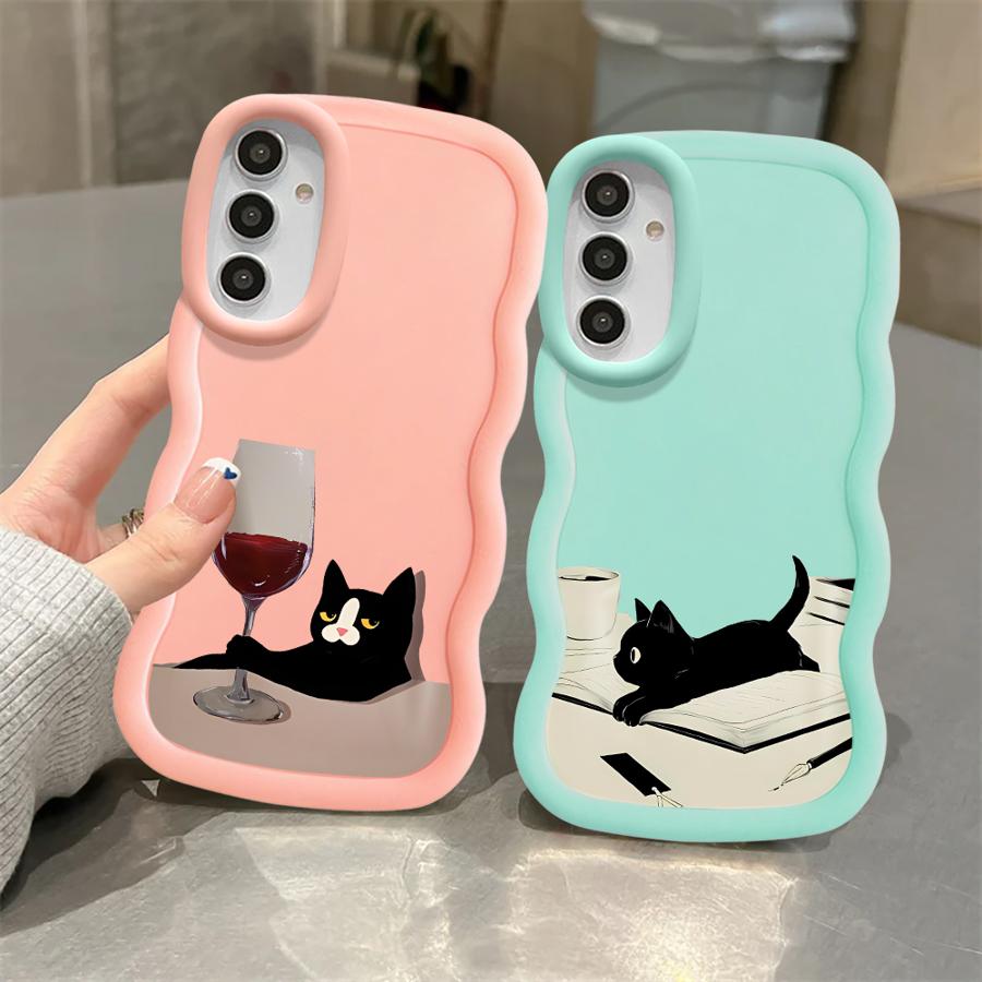 Süße Katzen Hülle für Samsung Galaxy A52 A15 A12 A13 A14 A16 A11 A21s Weiche Handyhülle A06 A05 A53 A04 A22 A23 A33 A03