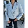 Manteau en laine simple pour femme à col tailleur britannique