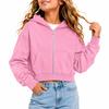 Girls' Color Short Hoodie Casual Pullover for Fall and Winter Everyday Wear