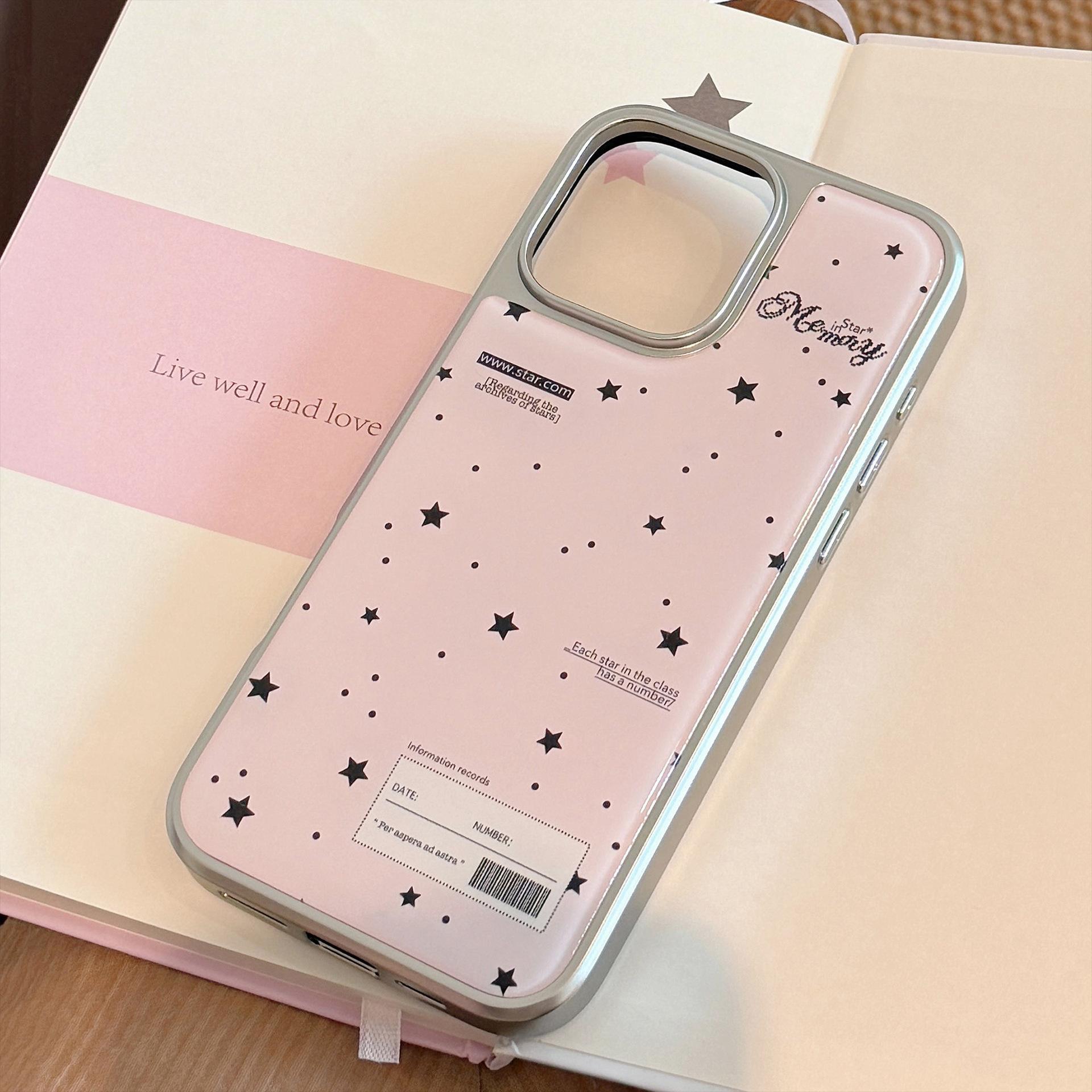 

For Apple 15 Phone Case for IPhone 16 Promax Dropping Gel Black Pink Star 17 Electroplating 14 Cold Wind for Huawei For Samsung S25ULTRA