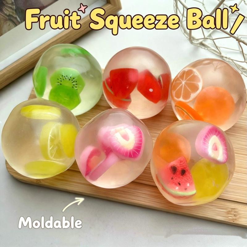 Moldable Fruit Squeeze Stress Ball Squishy Toy Slow Rising Sensory Fidget Anti‑Stress Relief Decompression Party Novelty Toy