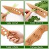 Herb Stripper Wooden Vanilla Stripping Tool for Kale Collard Greens Thyme Basil Curved Edge Multi-holes Kitchen Gadget
