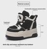 Women's 2023 Winter Thick-Soled High-Top Panda Shoes with Plush Lining and Hidden Lift