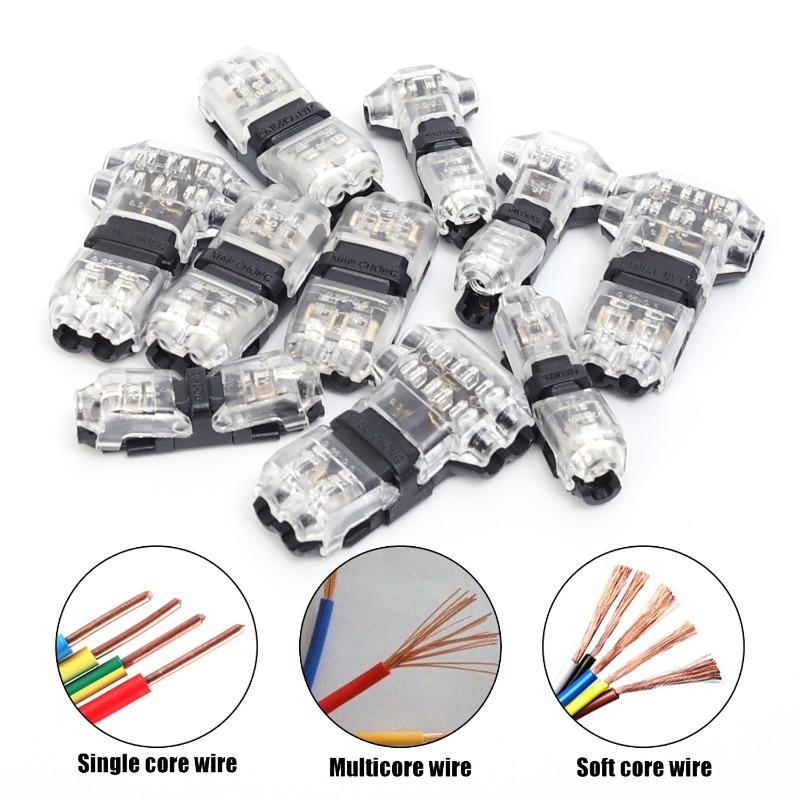 20/1PCS T Tap Wire Connectors Disconnect Terminals Low Voltage Wire Splitter Connector Push-in Lever Quick Wire Connectors