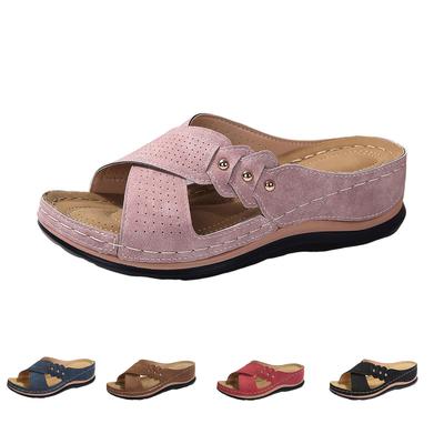 Thick Soled Plus Size Casual Cross Strap Decorative Women's Slippers