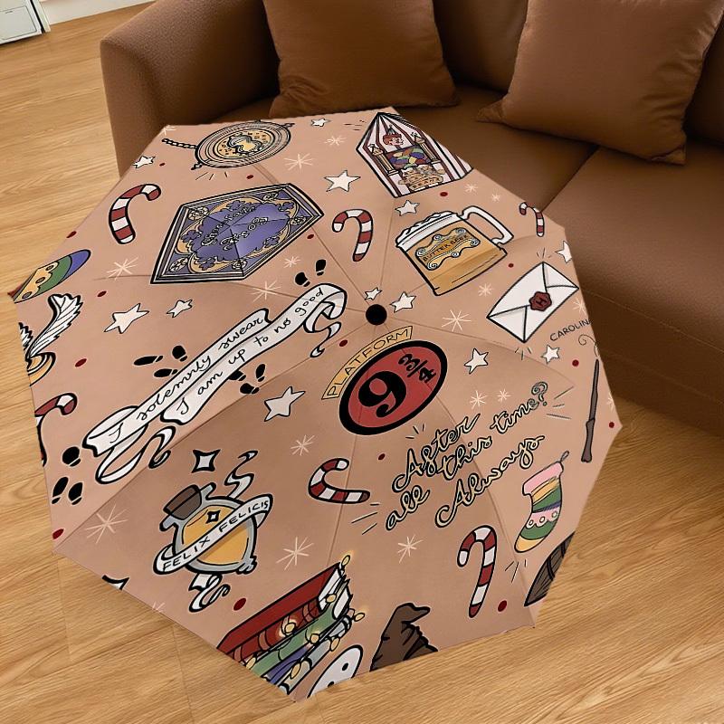 1PC Warner Harry Potter Automatic Open/Close Umbrella with Windproof, 40-Rib Sturdy Canopy, Durable Ribs1257A