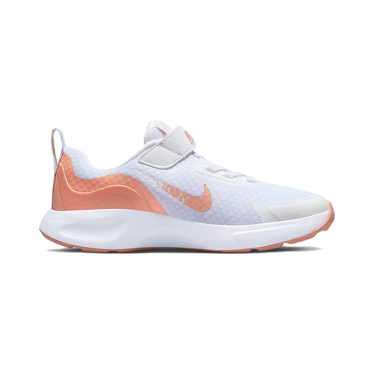 Nike Wearallday SE Slip Resistant Shock Absorbing Durable Low Top Kids Running Shoes Kids Running Shoes White Orange DO9378-100