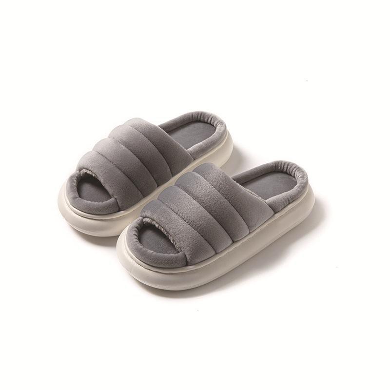 Women's Memory Foam Fuzzy Slippers Open Toe House Shoes Faux Fur Indoor Outdoor Slippers Anti-Slip Winter Warm Comfortable Plush Slippers for Women