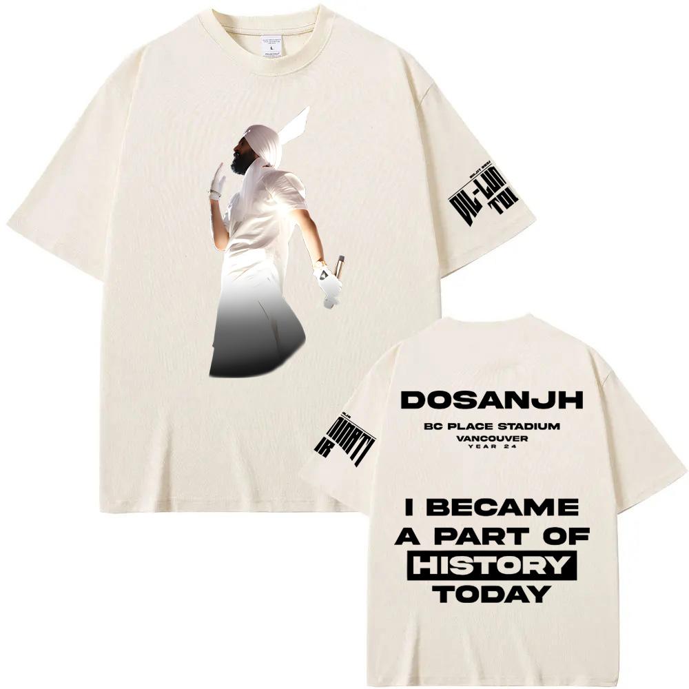 GESCHICHTE T-SHIRT Diljit Dosanjh Hochwertiger Grafikdruck Tee 100% Baumwolle Rundhals Hip-Hop-Stil Damen/Herren T-Shirts