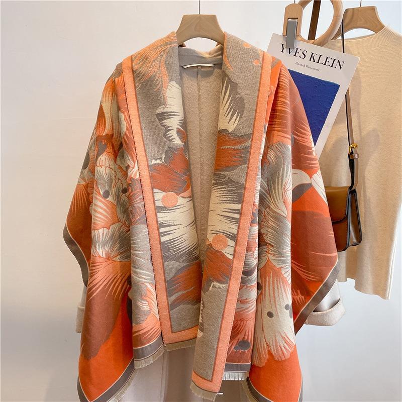 Scarf Women's winter warm long versatile air-conditioned room shawl with imitation cashmere scarf