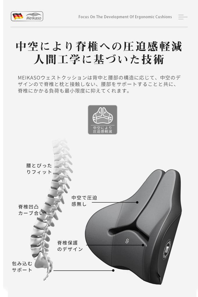 Meikaso Lumbar Support Car Fashionable Upgraded Waist Cushion for Comfortable Back Memory Foam Breathable Ergonomic Lumbar Support for Car and Office
