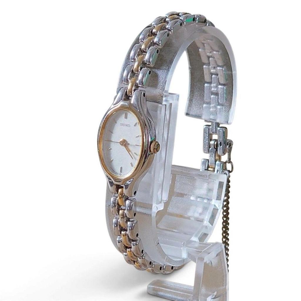 Used SEIKO Women's Quartz Watch, Oval Almond Shape, Bi-Color