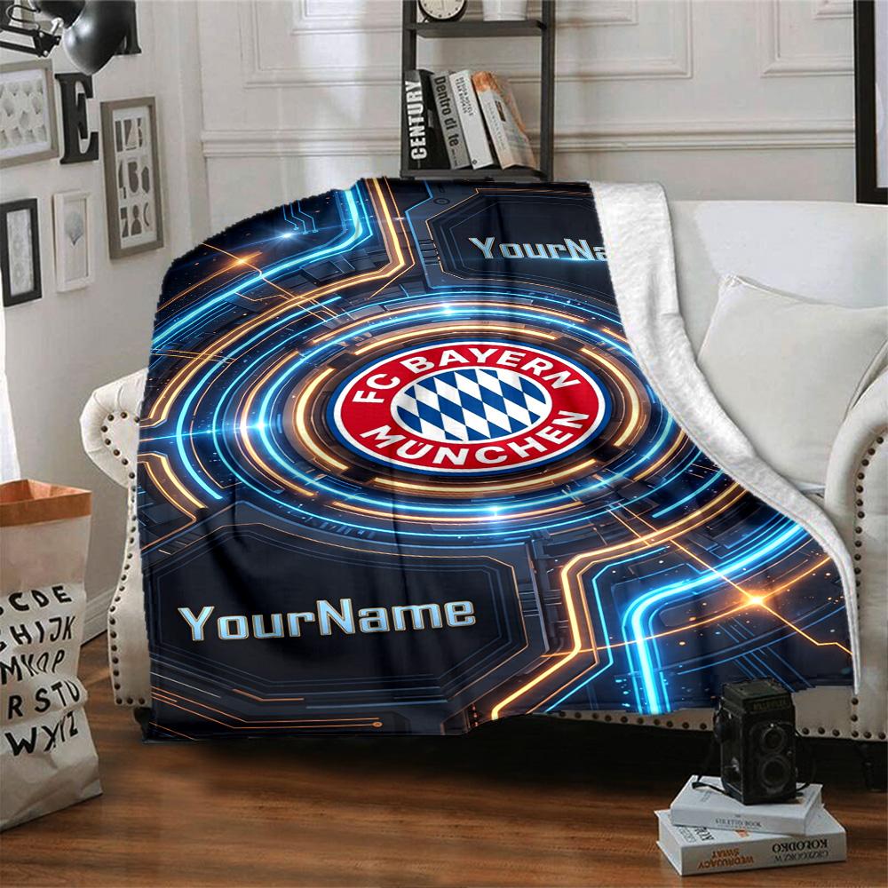 Bayern Munich Personalized Name Blanket Gift Personalized Blanket Durable Comfort Perfect for Couch Chair Sofa Livingroom Ideal for All Seasons