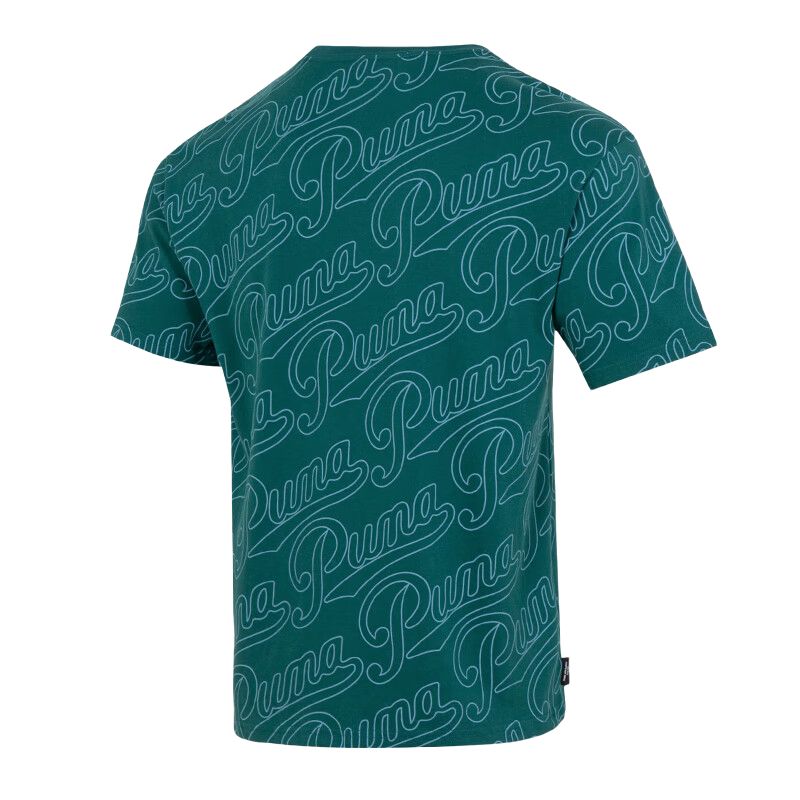 Puma Letter Print Comfortable Breathable Short Sleeve T-Shirt Men Tops Green 630938-60