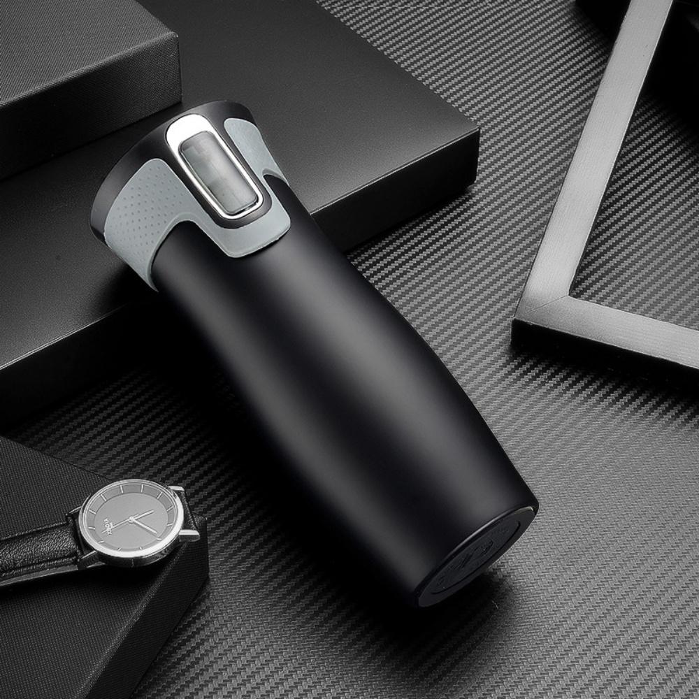 Thermos da 450 ml per Caffè Tazza Acqua Sottovuoto Uso Ufficio Auto Apertura a Un Click Erogazione Acqua Tazza Termica