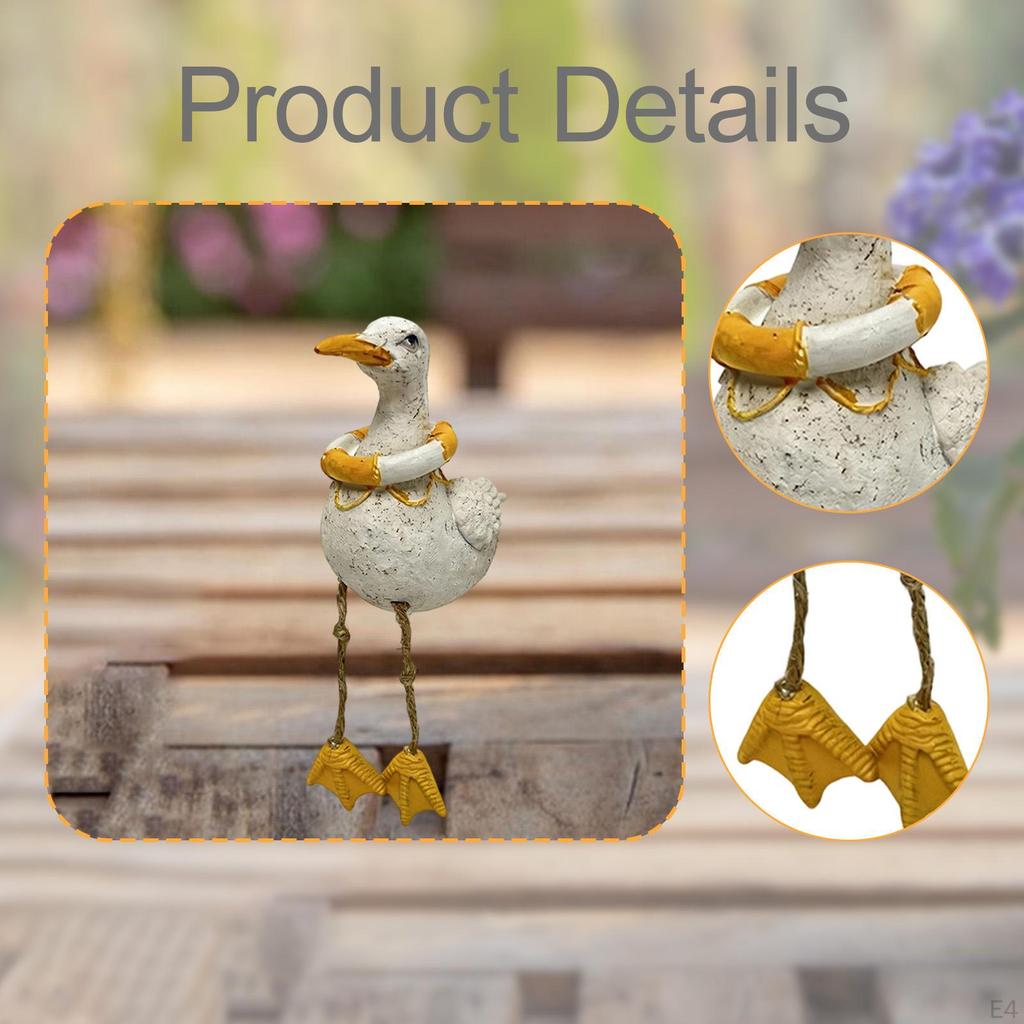 Seabird Statue Animal Sculpture Coastal Decor Nautical Resin Craft Beach Desktop Decoration Dangling