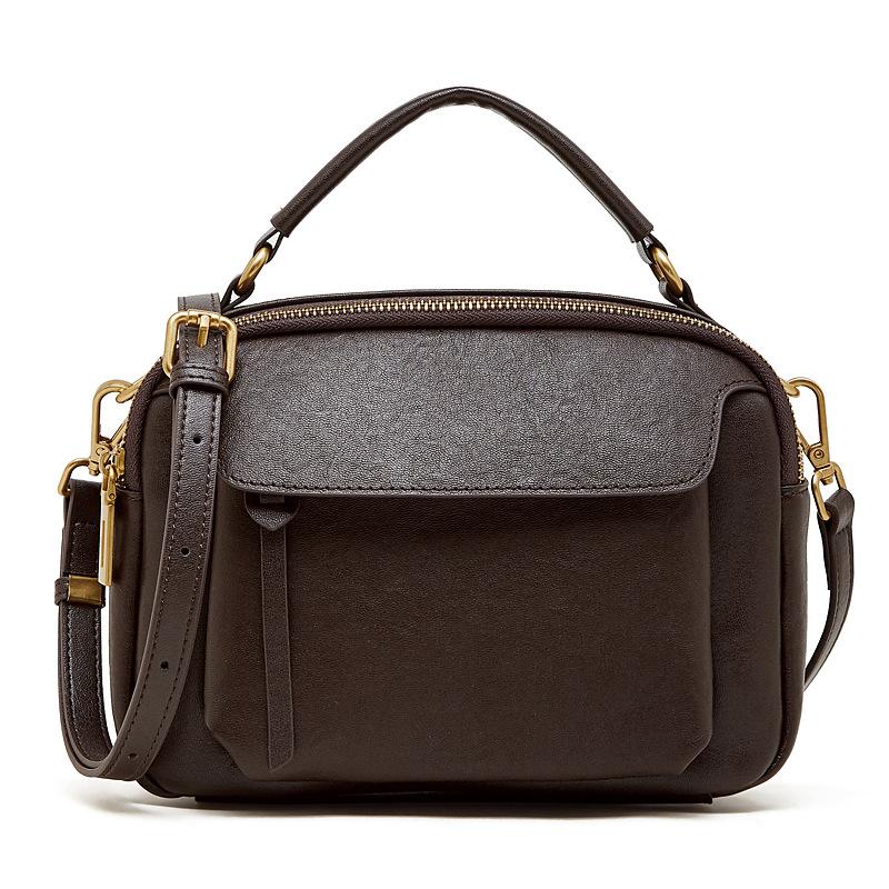 

Zency Women s Genuine Leather Retro Shoulder Bag Crossbody for Shopping шоколадний