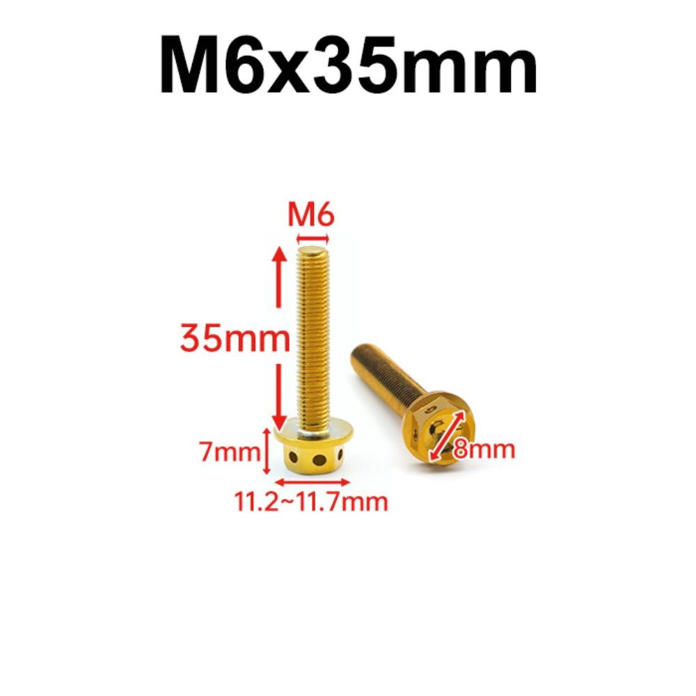 10/15/20/25/30/35/40/45/50/60 Titanium Bolt With Drilled Holes Hex Head Screws Motorcycle