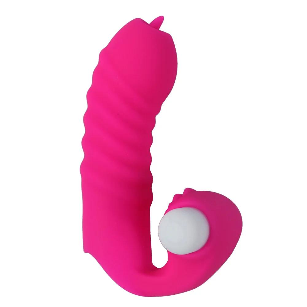 Finger Sleeve Vibrator Female Masturbator Clit Stimulate Tongue Licking Massager Erotic Exotic Accessories Sex Toys For Women 18