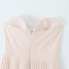 2025 Summer European & American Style One-Shoulder Solid Color Pleated Dress with Waist-Cinching for Women